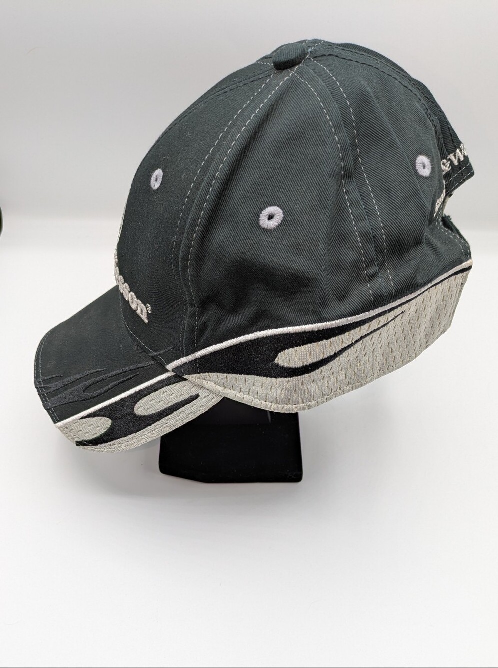 Black and White Flame Accent Baseball Cap